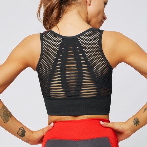 European and n Lolites Back Mesh seamless breathable sports underwear ladies speed dry shock-proof yoga running fitness bra