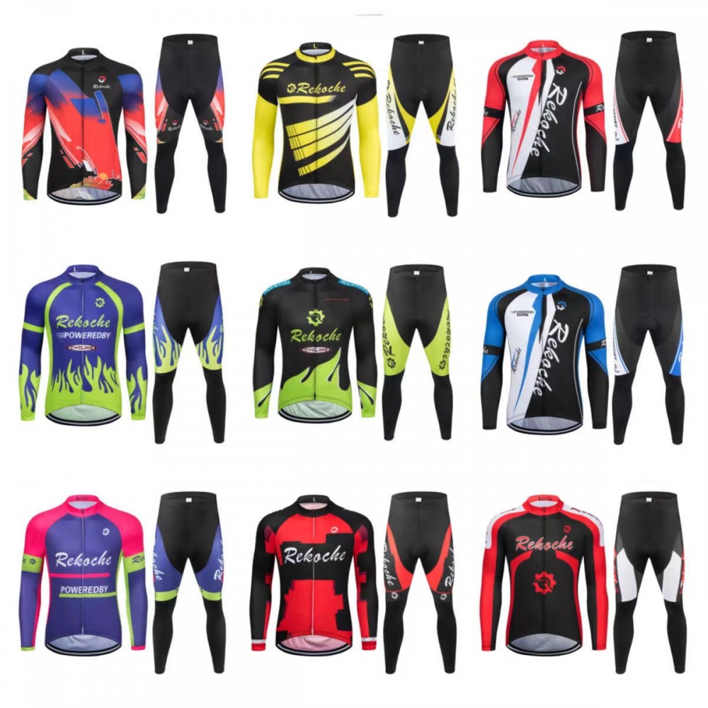 Spring, summer and autumn long-sleeve Cycling Suit Men’s and women’s mountain bike uniform breathable fast dry thin 