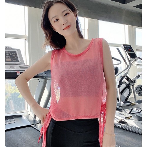 New Summer sleeveless and fashionable sports vest for women running in instagram fashion yoga loose top t-shirt