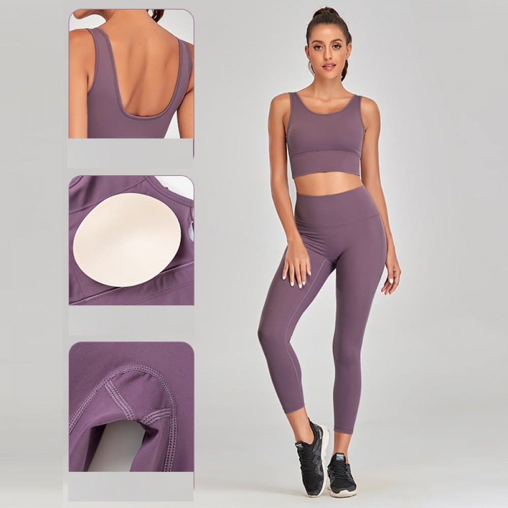 Yoga wear female tight professional high-end fashion sexy gym running hot spring and Summer Europe and the United States sports suit 