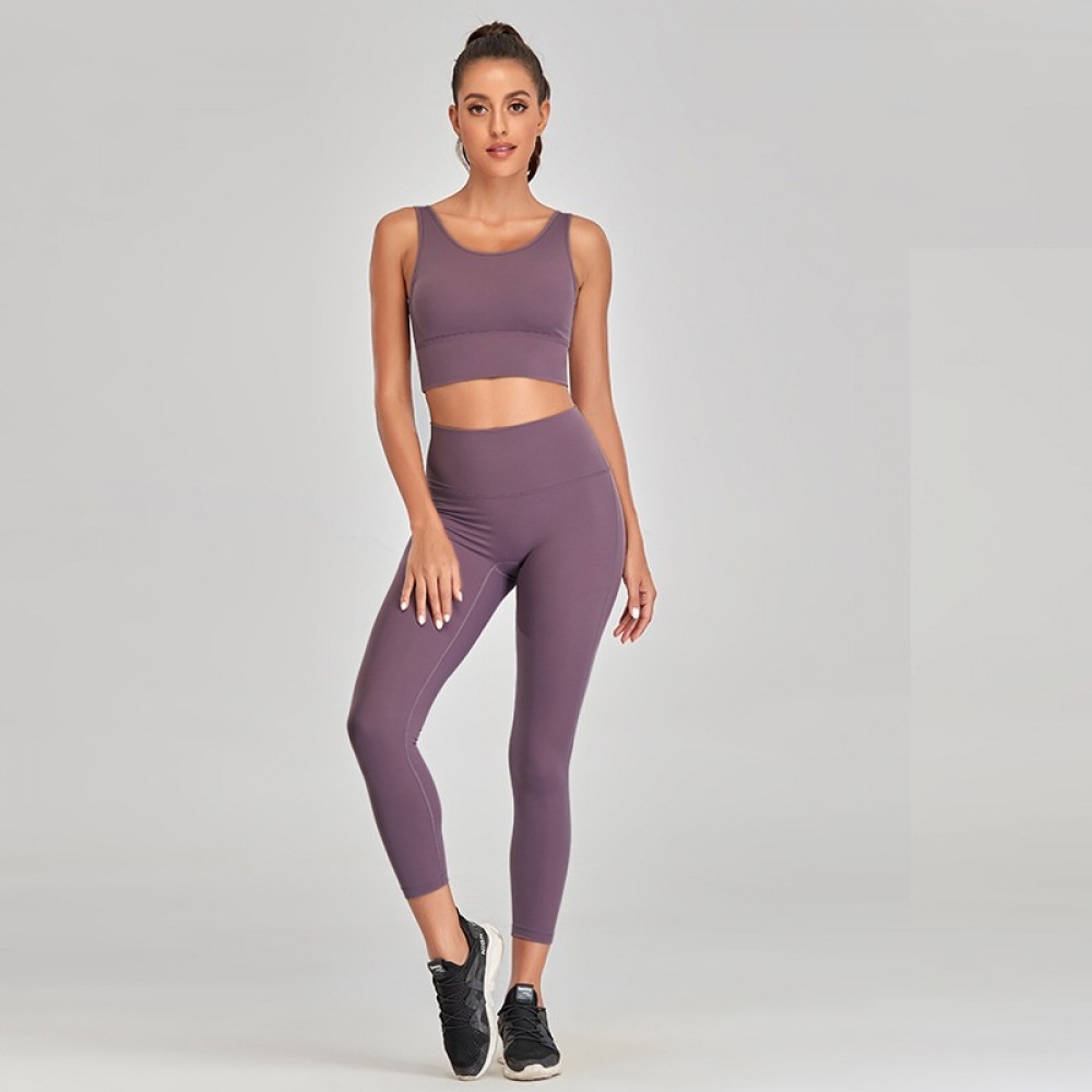 Yoga wear female tight professional high-end fashion sexy gym running hot spring and Summer Europe and the United States sports suit 