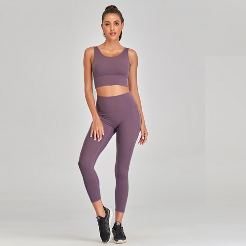 Yoga wear female tight professional high-end fashion sexy gym running hot spring and Summer Europe and the United States sports suit