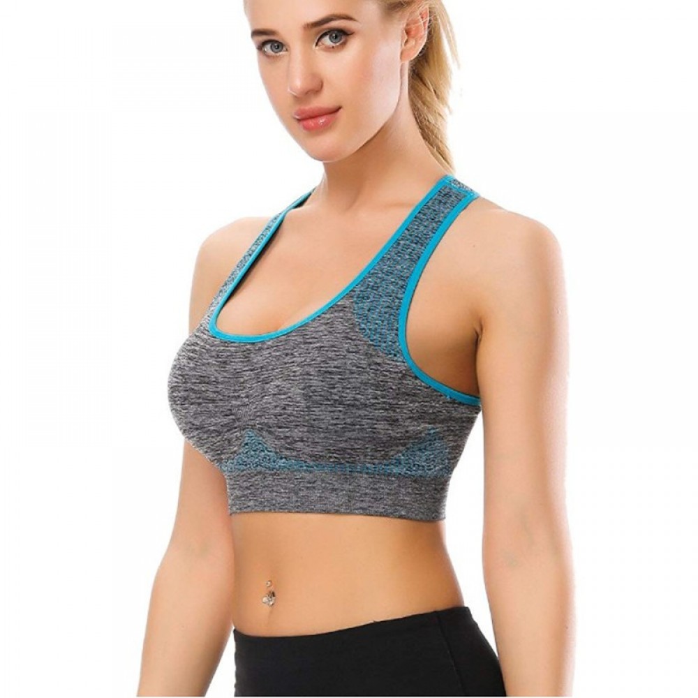 Ladies super-elastic Moisture Absorption breathable gathered sexy back Sports Bra (with chest pad)  