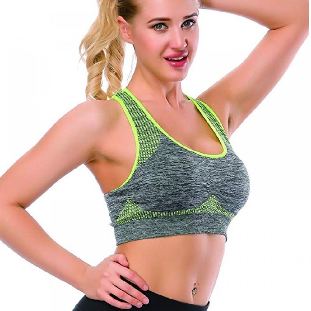 Ladies super-elastic Moisture Absorption breathable gathered sexy back Sports Bra (with chest pad)  