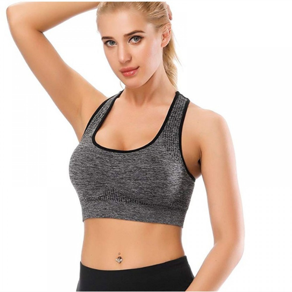 Ladies super-elastic Moisture Absorption breathable gathered sexy back Sports Bra (with chest pad)  