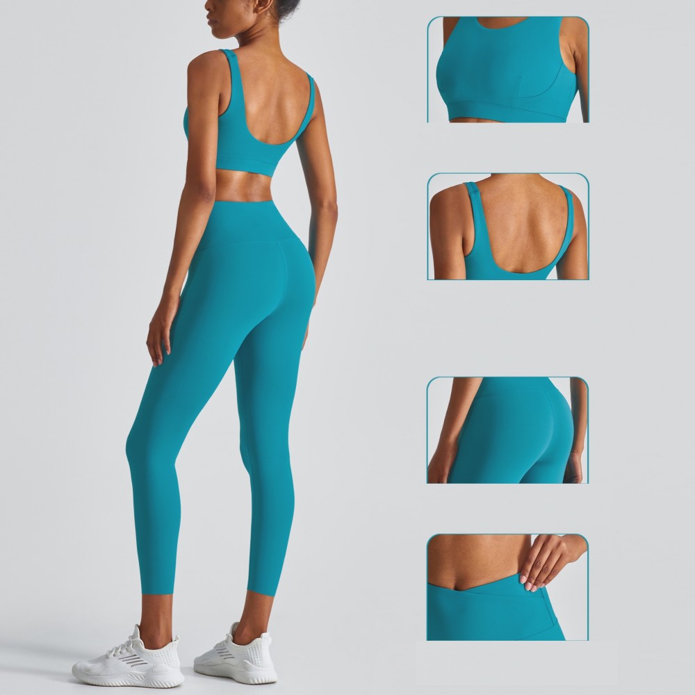 New Ao Nude Yoga suit women shock sports vest high waist tight butt lifting fitness pants 