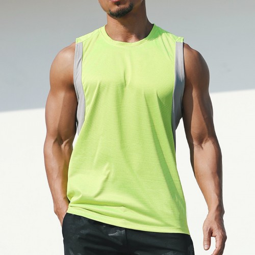 New pure color quick-dry vest men running training fitness casual breathable sports vest men sleeveless