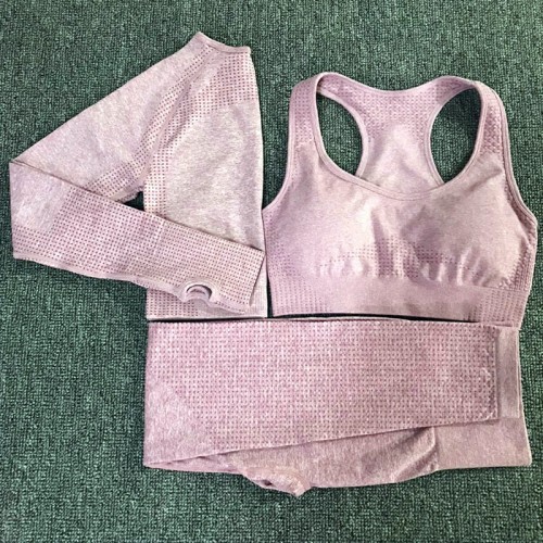 Yoga sets without color difference (11 colors) quick sell ebay Amazon in seamless long sleeve+bra+legging fitness sets