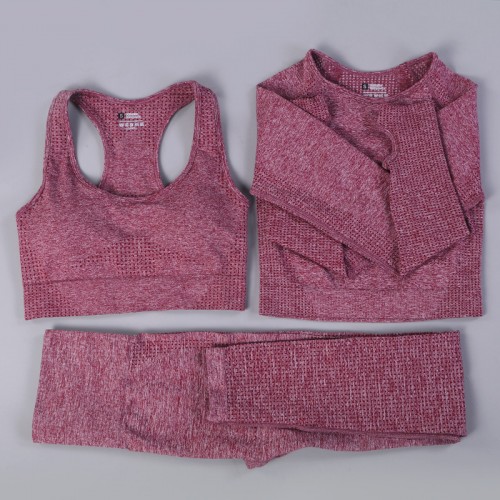 Yoga sets without color difference (11 colors) quick sell ebay Amazon in seamless long sleeve+bra+legging fitness sets