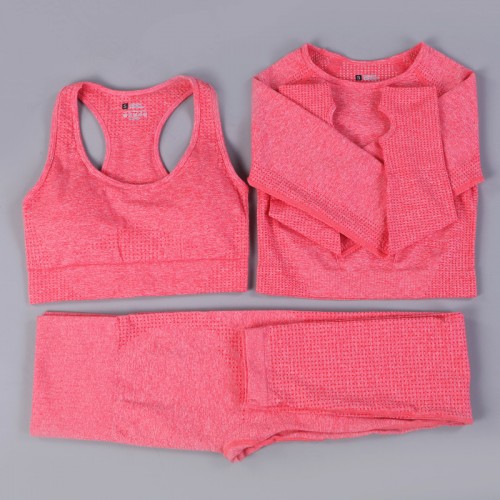 Yoga sets without color difference (11 colors) quick sell ebay Amazon in seamless long sleeve+bra+legging fitness sets