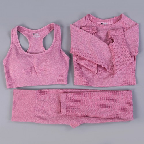 Yoga sets without color difference (11 colors) quick sell ebay Amazon in seamless long sleeve+bra+legging fitness sets