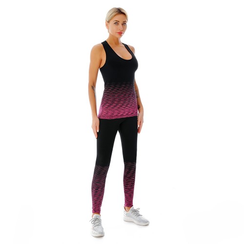 Outdoor running indoor sports and fitness clothing women’s paragraph dyeing gradual change color tank top yoga suit