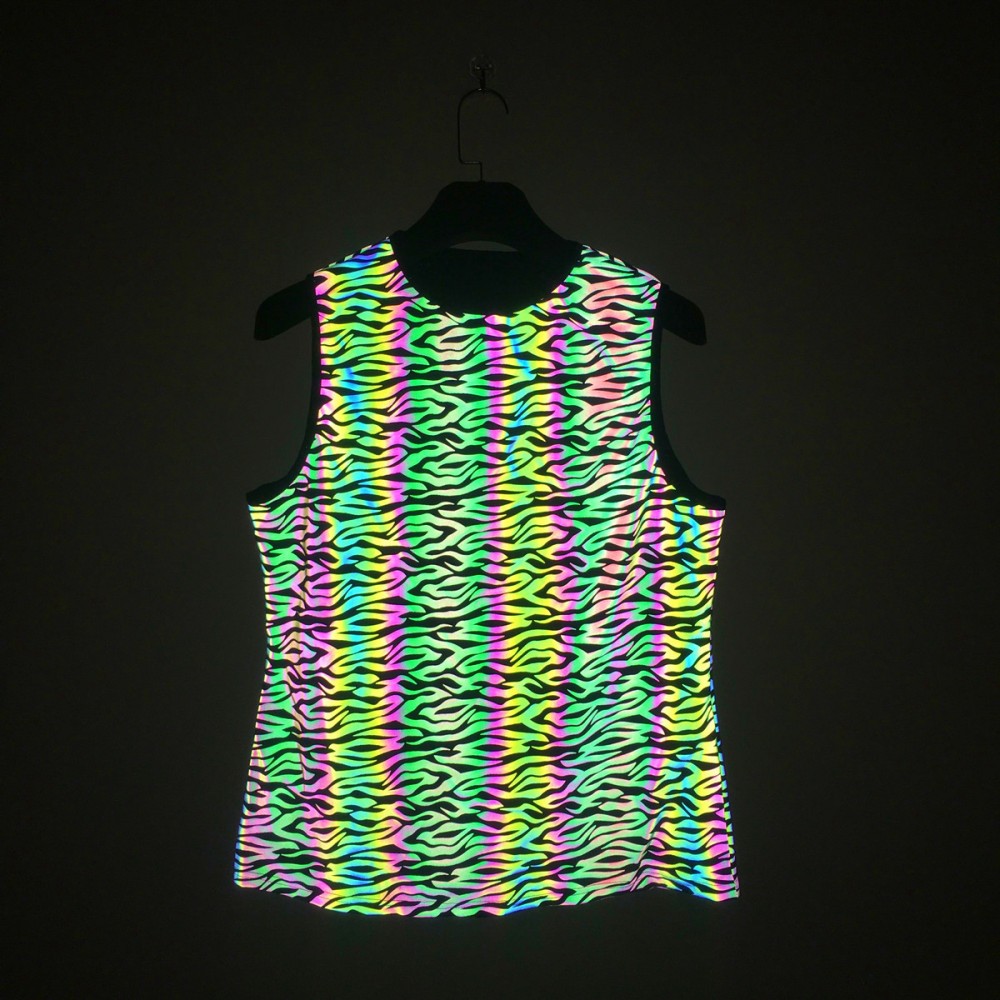 Summer new mushroom shimmering vest cross-border European and n men hip-hop sports knitted elastic vest 