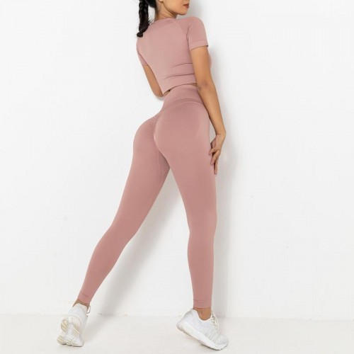 Europe and the United States seamless knit tight ass yoga clothing running fitness yoga suit women’s Sports Capri pants women