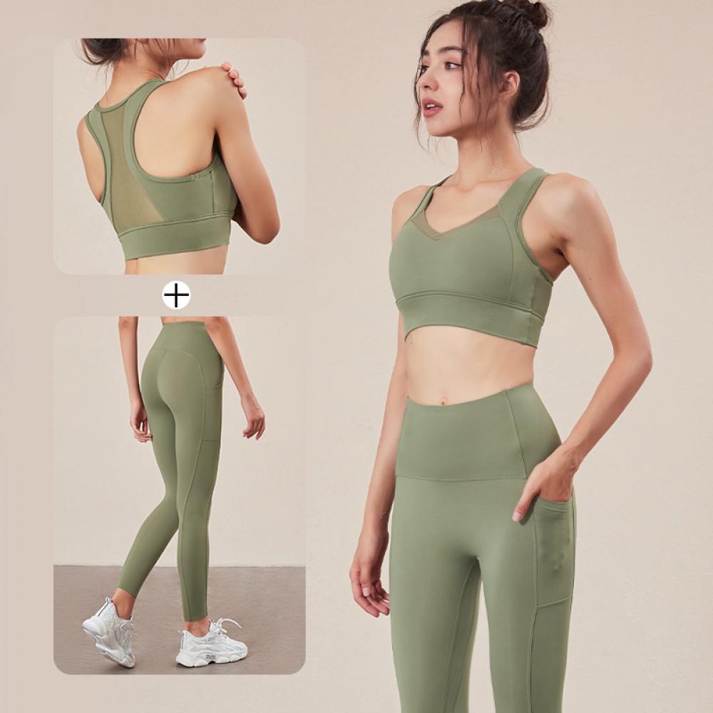 New Lulu Yoga Suit Mesh stitching high elastic breathable bodysuit female hygroscopic bodysuit female