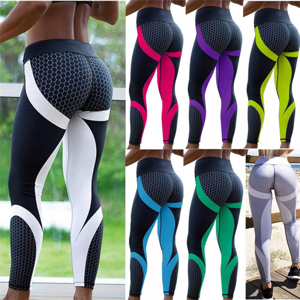 New four-pin six-thread digital printed yoga pants for cross-border European and n Foreign Trade