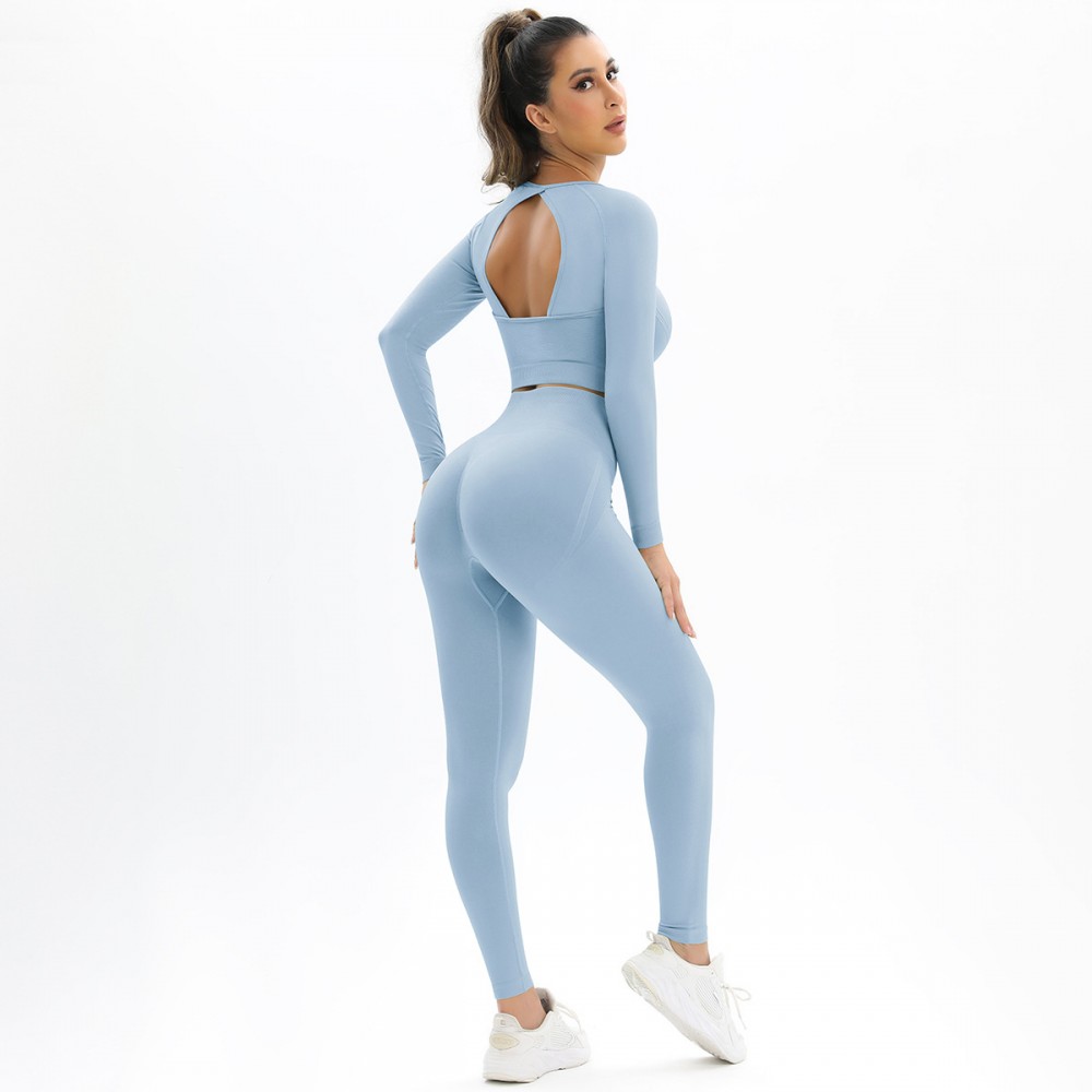  SEAMLESS WATER WASH PEACH BUTT LIFT YOGA set exercise fitness set sexy yoga  set top+legging 