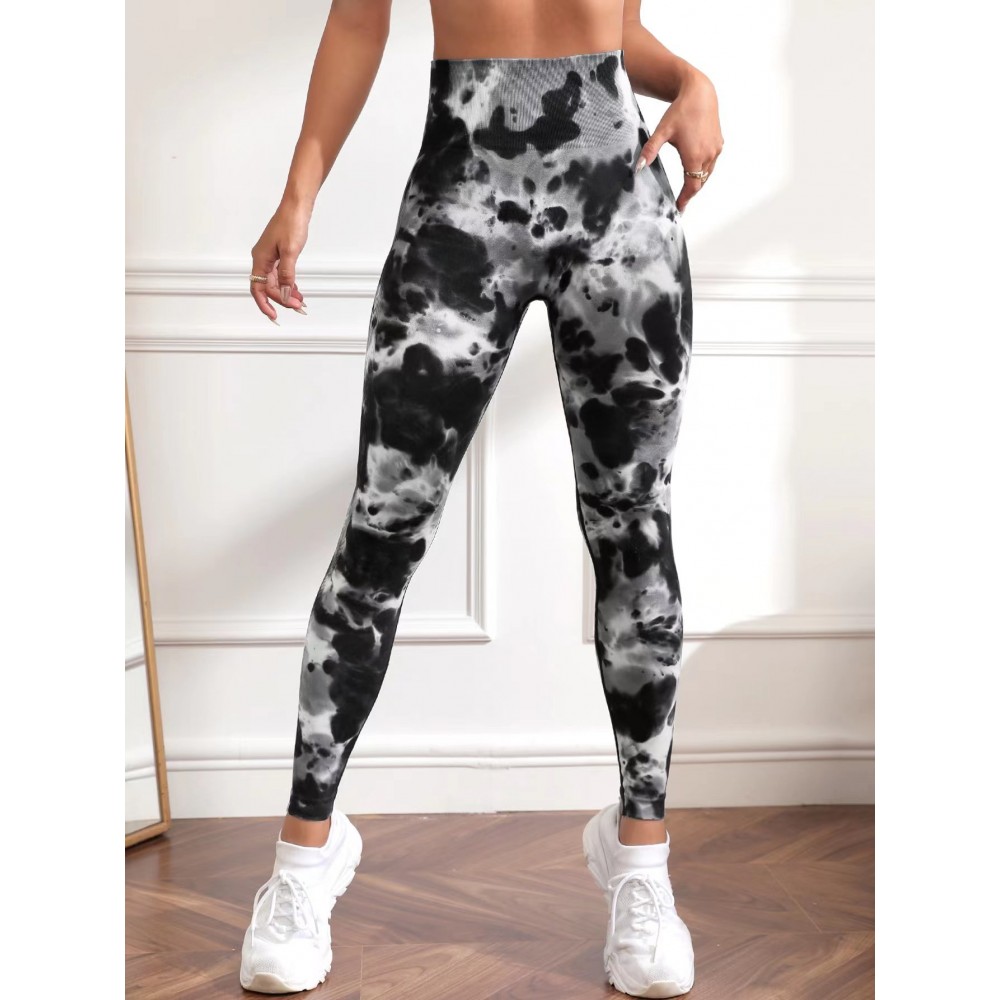 100 colour  SEAMLESS  tie dye yoga legging 