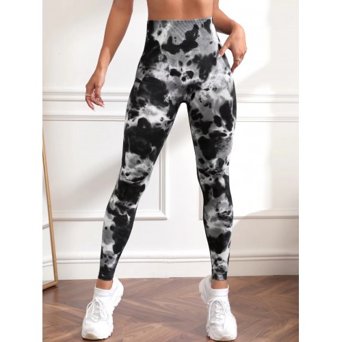 100 colour  SEAMLESS  tie dye yoga legging