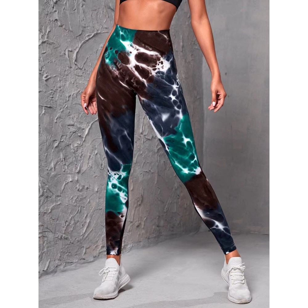 100 colour  SEAMLESS  tie dye yoga legging 