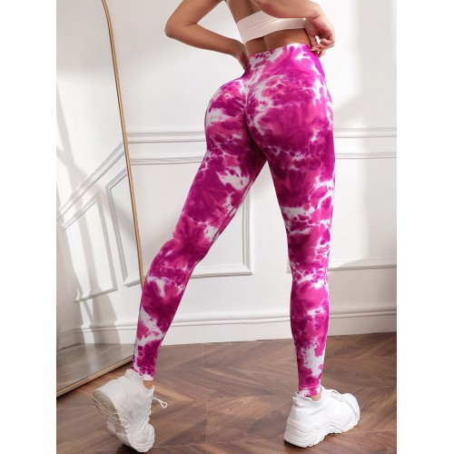 100 colour  SEAMLESS  tie dye yoga legging 