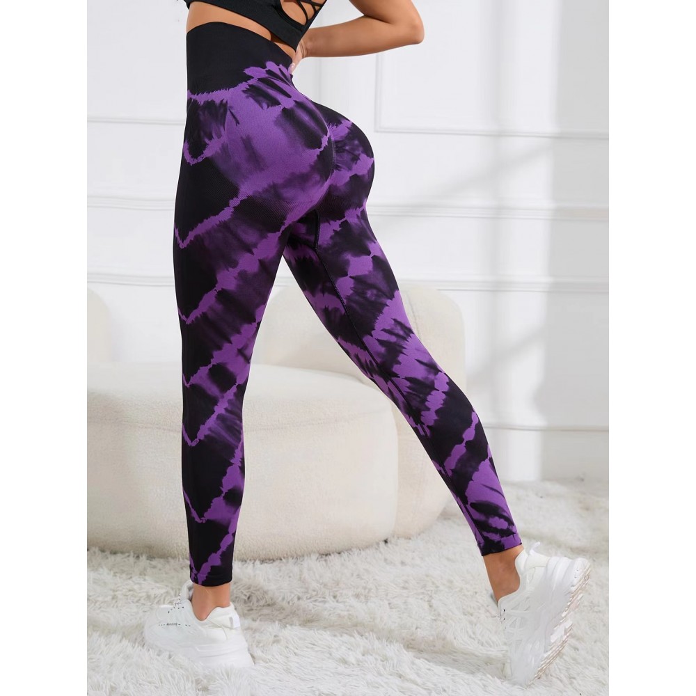 100 colour  SEAMLESS  tie dye yoga legging 