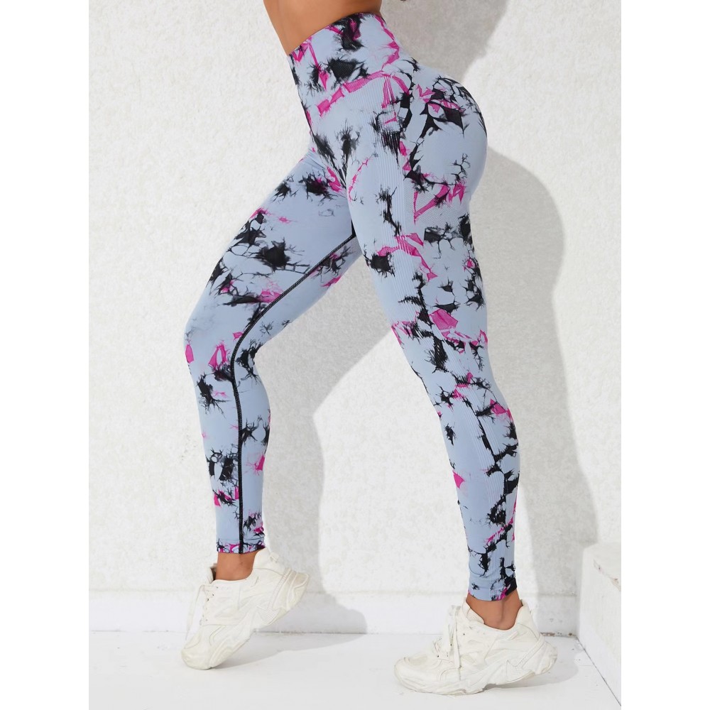 100 colour  SEAMLESS  tie dye yoga legging 