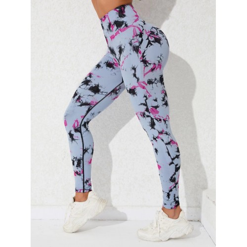 100 colour  SEAMLESS  tie dye yoga legging