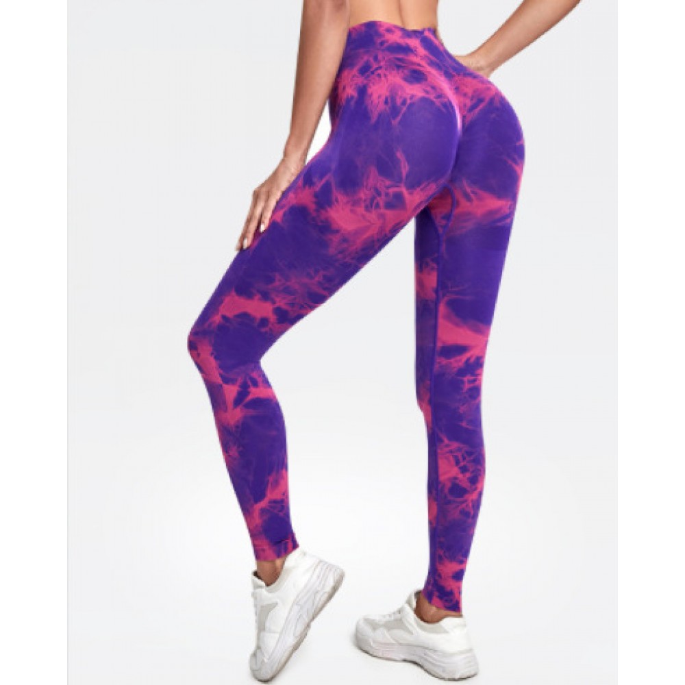 100 colour  SEAMLESS  tie dye yoga legging 