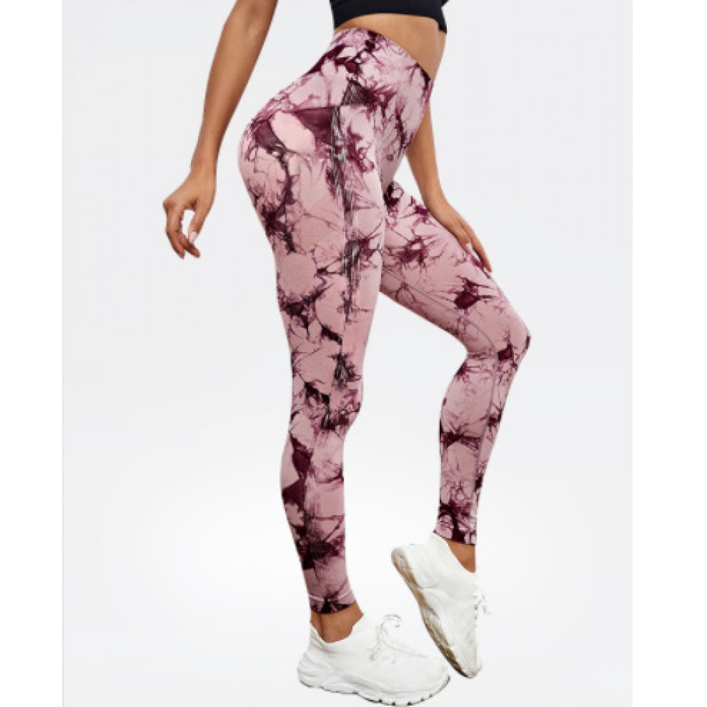 100 colour  SEAMLESS  tie dye yoga legging 