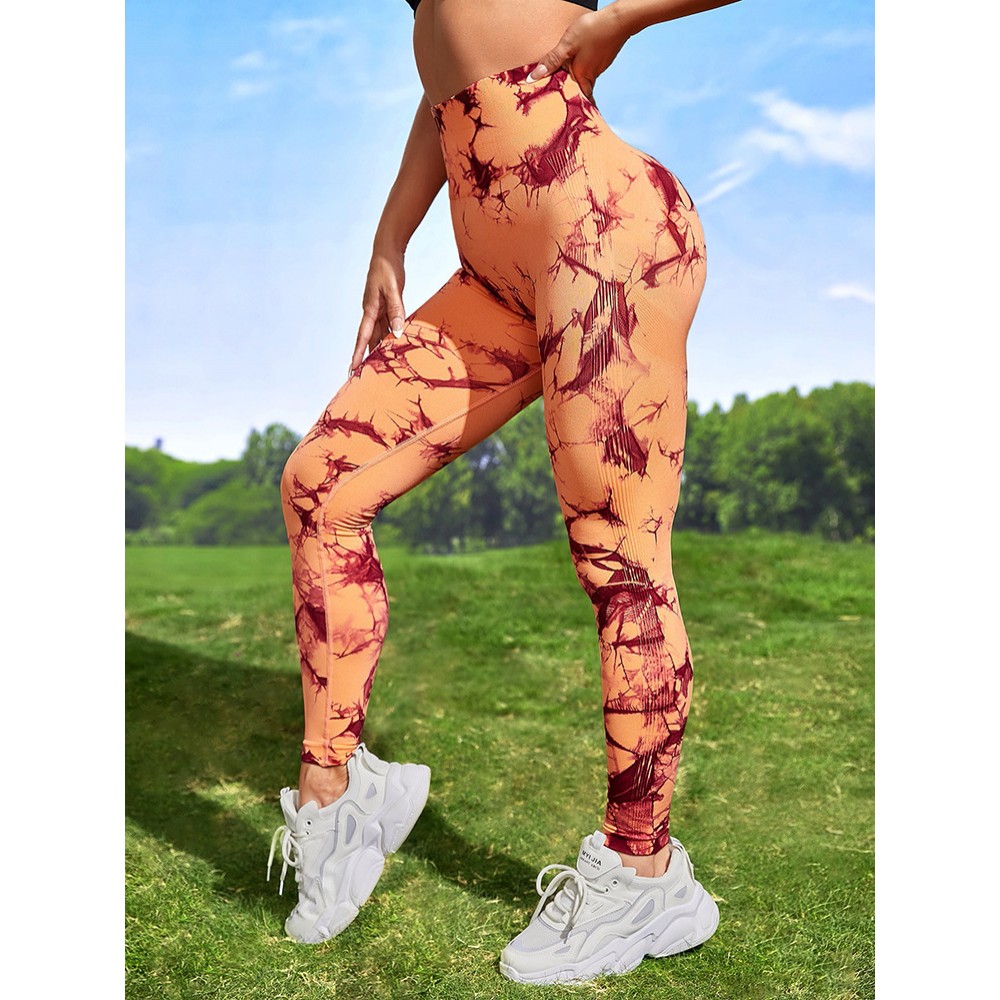 100 colour  SEAMLESS  tie dye yoga legging 