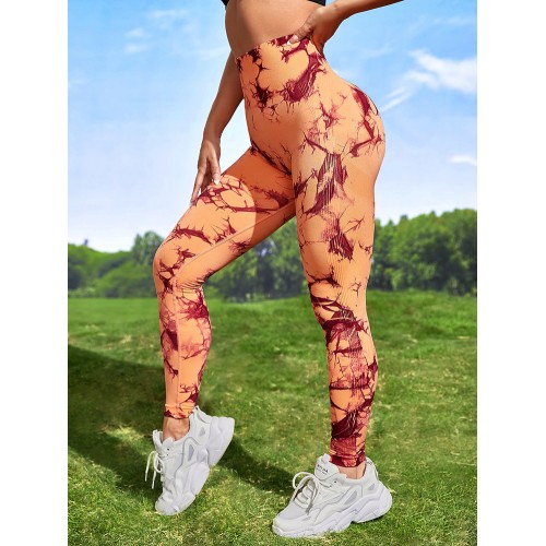 100 colour  SEAMLESS  tie dye yoga legging