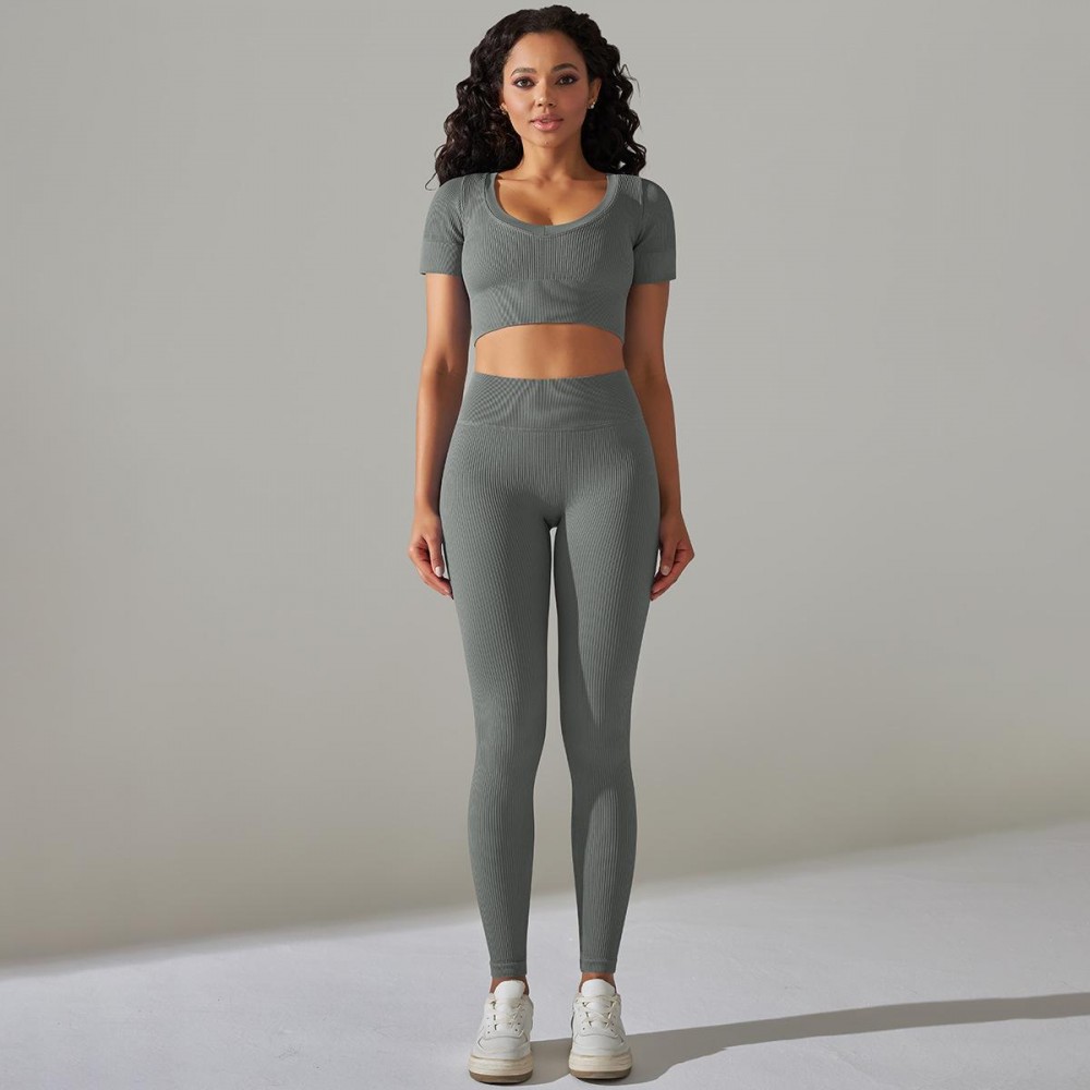 yoga set legging+ short shirt 