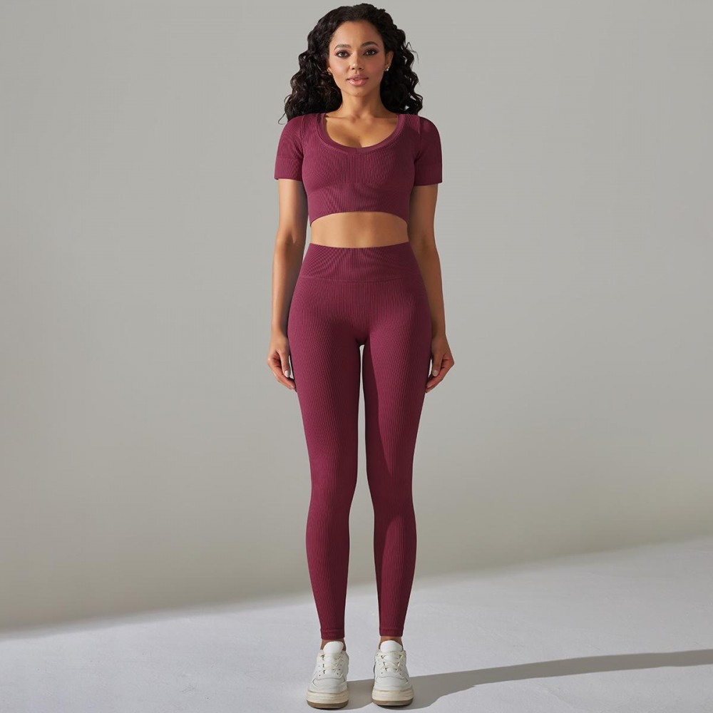 yoga set legging+ short shirt 