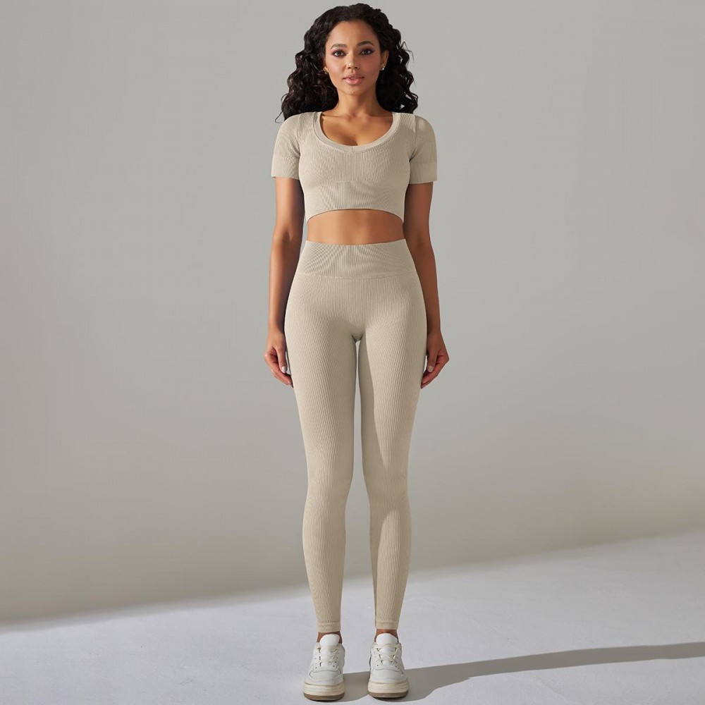 yoga set legging+ short shirt 