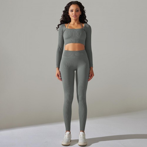 yoga set legging+long shirt