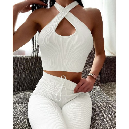  seamless exercise Yoga Bodysuit, hanging Bra, long pants, piano line exercise set new women